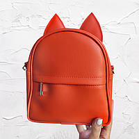 Рюкзак-сумка с ушками кота морковный (RKU_003_MR)