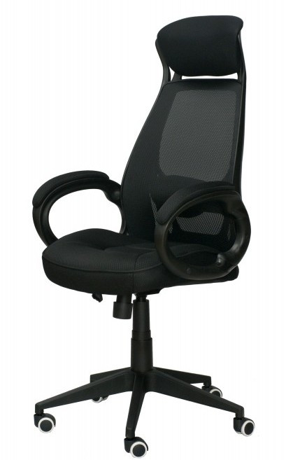 Крісло офісне поворотне з підлокітниками спинка сітка Briz black Special4You