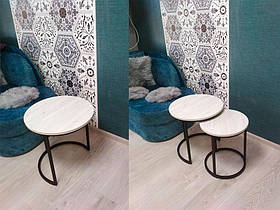 Журнальні столики Кругла парочка комплект  ⌀400/500 мм Kompred Ol177/1