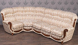 Кутовий диван у вітальню "Джове", каркас і вставки з натурального дерева, розкладна система для сну