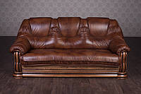 Классический кожаный диван, прямой кожаный диван "Гризли", под заказ, от производителя, без предоплаты