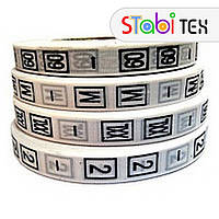 Етикетка вшивна (розмірник) поліестер 10мм (40м/боб.) М