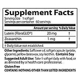 Лютеїн для очей, зеаксантину, Doctor's Best, 20 мг, 60 капсул. Вітаміни для очей, фото 2