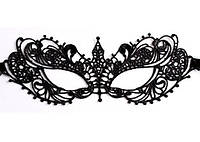 Ажурна жіноча маска на очі мереживна чорна 17