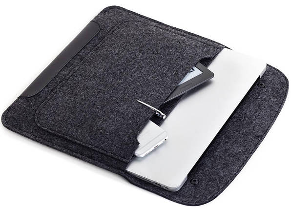 Конверт для MacBook Air/Pro13 NEW Black на кнопках, фото 3