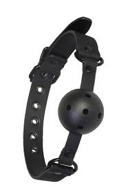 Чорний Кляп у вигляді кульки для BDSM-сексу та рольових ігор BLAZE BALL GAG WITH PAINTING EDGE BLACK