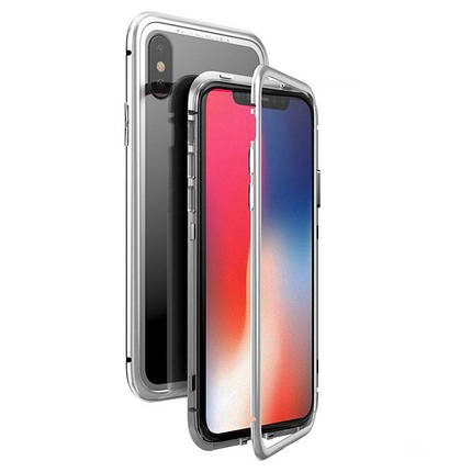 Чохол накладка xCase для iPhone Х/XS Magnetic Case білий прозорий, фото 2