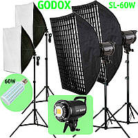 2,4kW Комплект Godox LED профессионального постоянного видеосвета LED Godox SL60WG-572 KIT