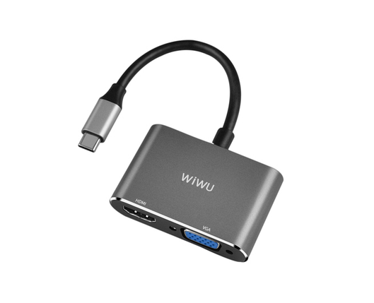 Адаптер WIWU Apollo A20VH Lite USB-C Hub with HDMI and VGA Port Gray, фото 2