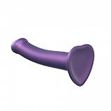 Насадка для страпону Strap-On-Me Mono Density Dildo Violet M, діам. 3,3см, одношаровий силікон, гнучкий, фото 5