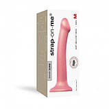 Насадка для страпону Strap-On-Me Mono Density Dildo Rose M, діам. 3,3см, одношаровий силікон, гнучкий, фото 2