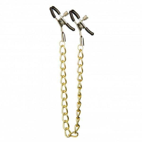 Металеві затискачі соски Nipple play Long Chain, Gold