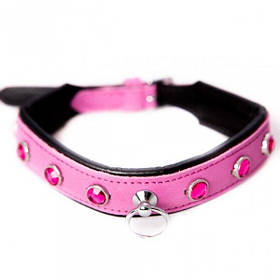 БДСМ нашийники для людей Leather Jewel, Pink