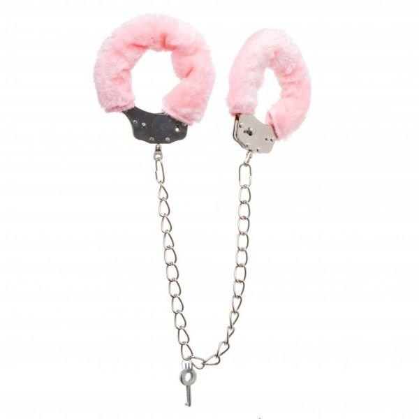 БДСМ Окови з рожевим хутром Metal, Pink