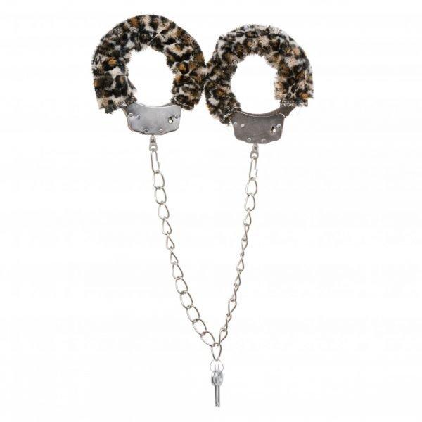 БДСМ Окови з хутром Metal, Leopard