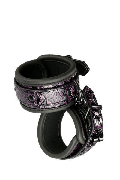 Шкіряні наручники ремінцями BLAZE HANDCUFF PURPLE