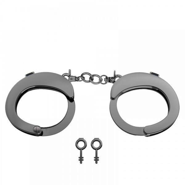 Залізні кайданки для рольових ігор Premium Metal Romfun, Black