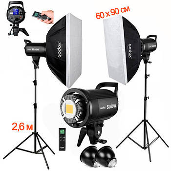 1,2KW Комплект Godox LED професійного постійного відеосвітла SL60-2SB69