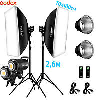 1,2KW Комплект Godox LED професійного постійного відеосвітла SL60-2SB710