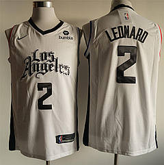 Біла майка Nike Leonard №2 (Кавай Ленард) команда Los Angeles Clippers сезон 2019-2020