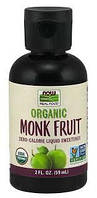 Now Foods, жидкий заменитель сахара из органического фрукта монаха (Monk Fruit), 59 мл