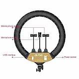 Кільцева лампа c пультом на штативі,сумкою ZB-F348 45см.Кільцевий світло для відео,фото.Світлодіодна лампа лід, фото 5