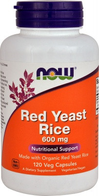 Now Foods, Червоний ферментований рис, 600 мг, 120 рослинних капсул