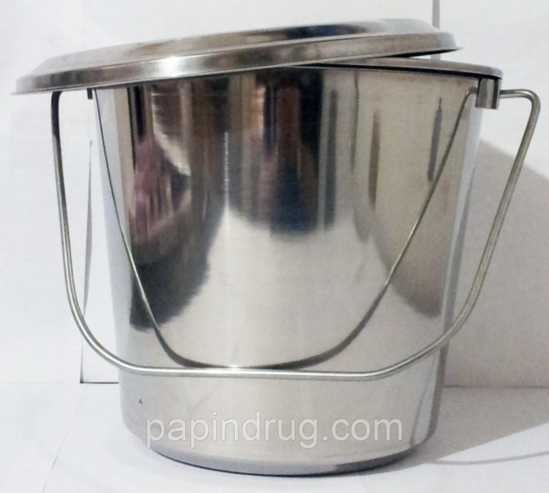 Купить Ведро из нержавеющей стали, 15л с крышкой в Днепре от компании ...