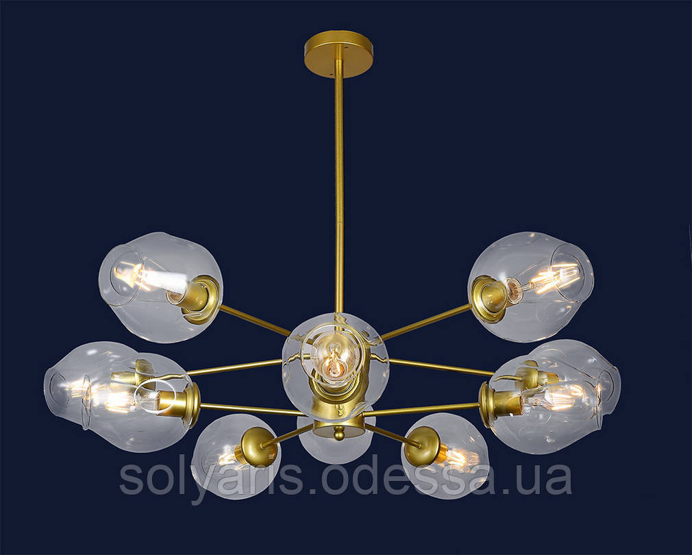 Люстра лофт молекула 7526035-10 GD+CL