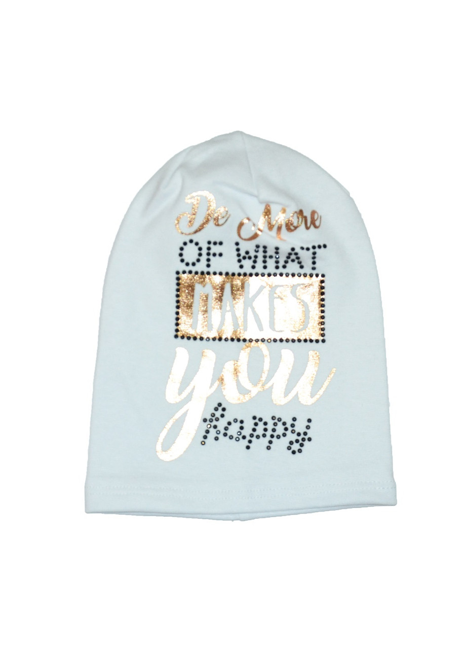 Шапка-панчіх для дівчинки трикотажна Напис