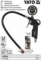 Пістолет для накачування шин YATO з електронним LCD манометром P ≤ 0.8 MPa, Ø=1/4" YT-23702