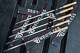 Набір шампурів з нержавіючої сталі з дерев'яною ручкою 12 шт в сагайдаку 590х10х2мм, фото 4