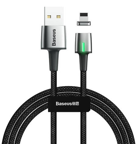 Магнітний кабель для зарядки телефона/ смартфона Baseus USB - Lightning 2 м 1.5 А Чорний (CALXC-B01), фото 1