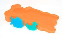 Поролоновый матрасик для купания + мочалочки. Оранжевый