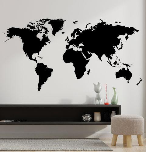 Наклейка на стіну Карта світу (карта світу з оракала, стікер мапа)