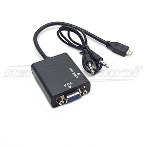 Конвертер micro HDMI (M) to VGA (F) + 3.5 Audio, фото 3