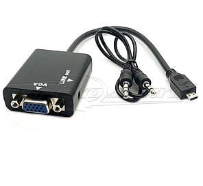 Конвертер micro HDMI (M) to VGA (F) + 3.5 Audio, фото 4