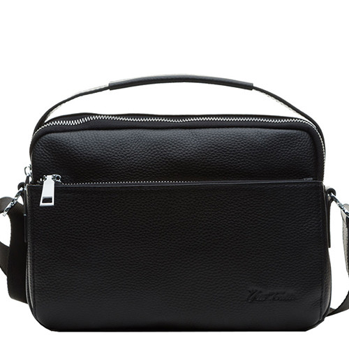 Сумка барсетка чоловіча шкіряна чорна (Д/Ш/В) 26/5/19 (см), фото 1