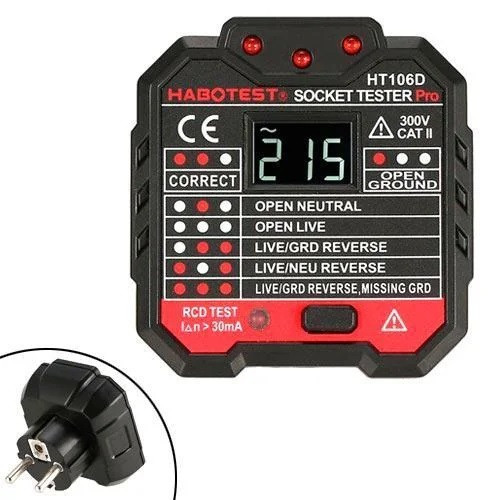 Тестер і індикатор напруги в розетці HABOTEST HT106D