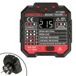 Тестер і індикатор напруги в розетці HABOTEST HT106D