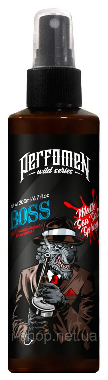 Матовий сольовий спрей для укладання волосся Perfomen "BOSS" 200мл