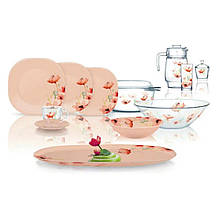 Столовый сервиз стеклянный премиум качества Luminarc N6702 Floren Peach 69 предметов