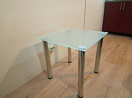 Кавовий скляний столик Квадро матовий 50×50×50 см