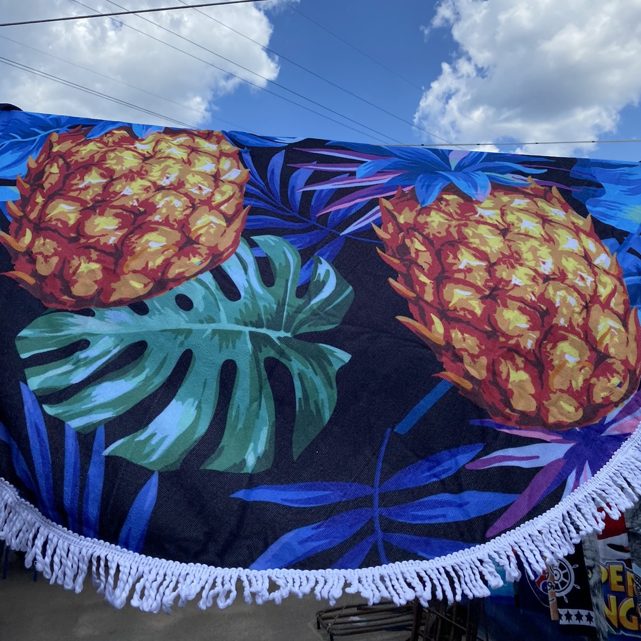 Пляжне кругле рушник Ананас