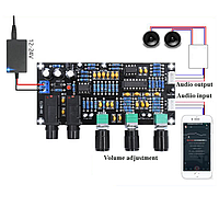 XH-M273 Караоке - предварительный стерео усилитель звука Hi-Fi класса на NE5532+PT2399 одноп. 12-24В DC