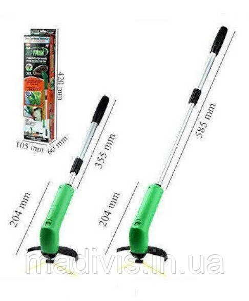 Ручна бездротова газонокосарка, Мінітример для трави Zip Trim, фото 1