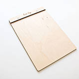 Планшет папку меню з дерева з дерев'яним затискачем, фото 3