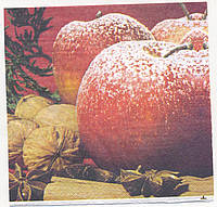 Салфетка для декупажа или сервировки стола "Яблоки в снегу". 33х33