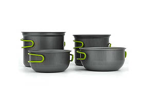 Набір посуду туристичний Cooking Set SY-201 з анодованого алюмінію, фото 3
