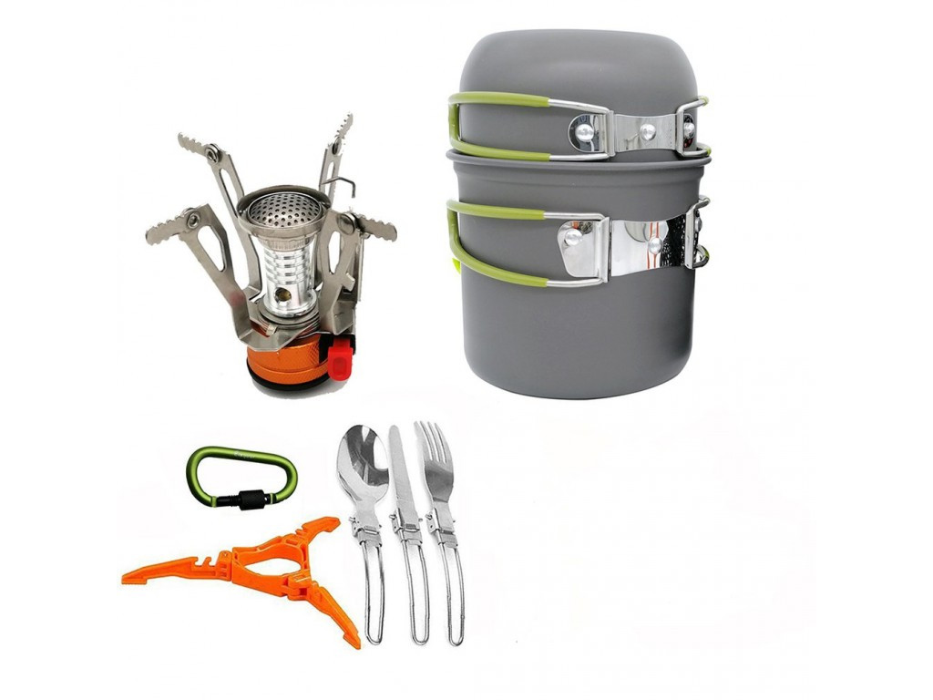 Набір посуду туристичний COMPSOR — 203 з пальником